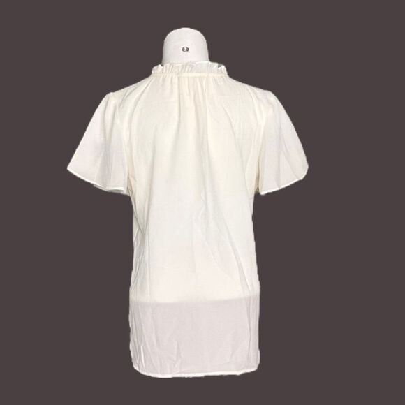 41 Hawthorn Women's White Flutter Short Sleeves Pullover Blouse Top‎ Size S - Picture 3 of 6